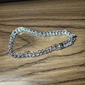 1 Carat Diamond Ropework Tennis Bracelet In Platinum Overlay, 7 Inches